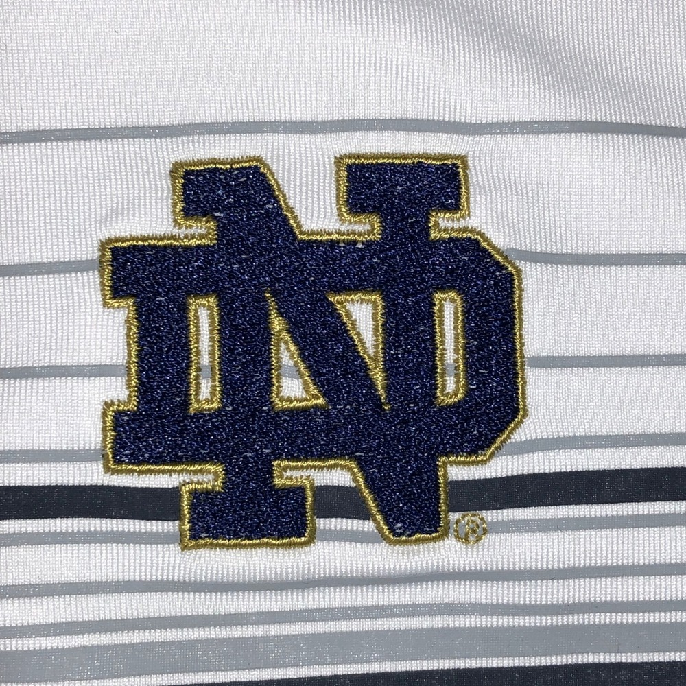Under Armour Notre Dame Fighting Irish Polo Shirt Men XXL Golf Striped Coldblack